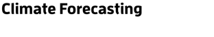 climate forecasting